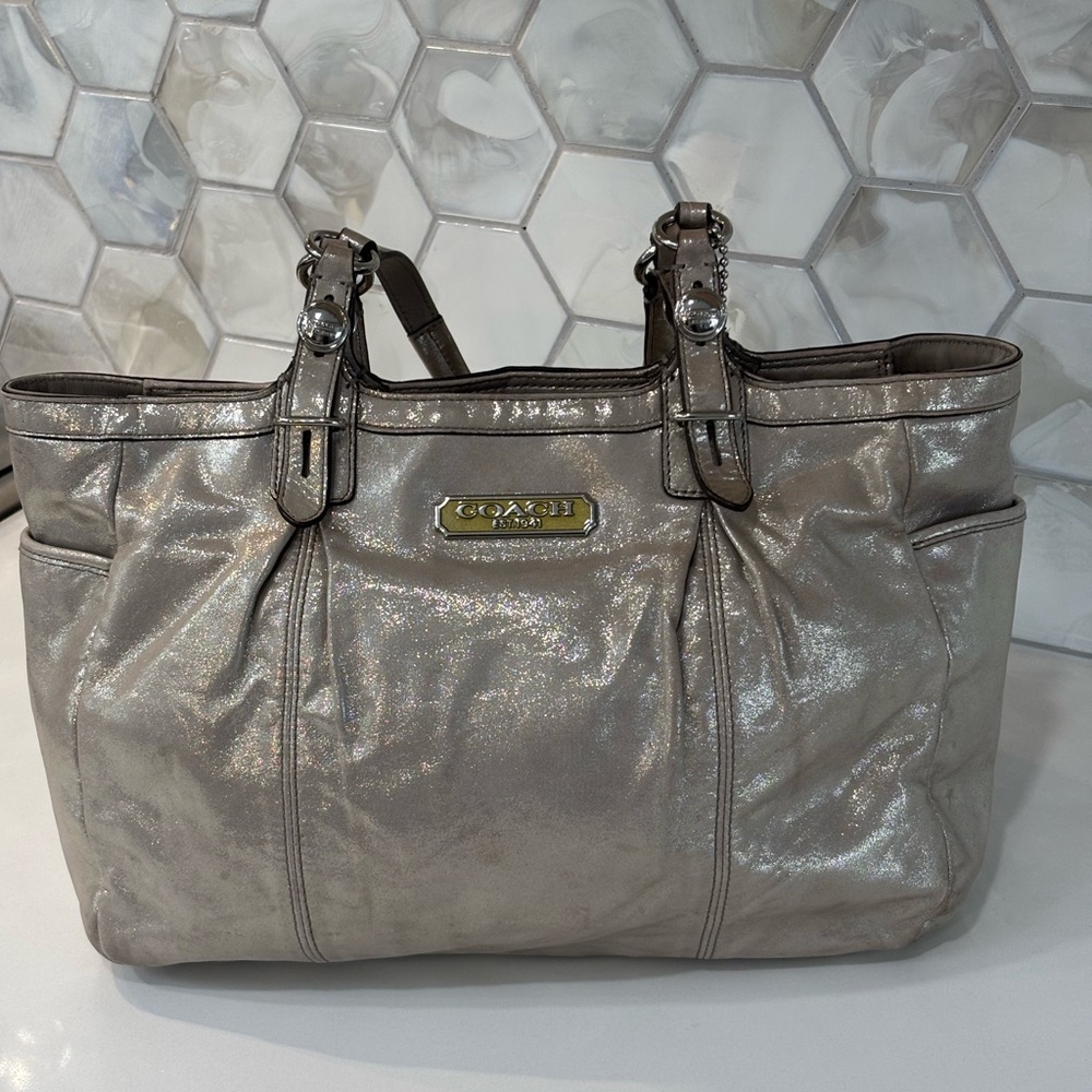 Hampton Laguna Coach Purse. Metallic champagne, gold